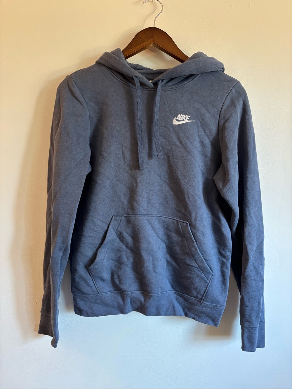 Nike Slate Blue Pullover Hoodie with White Swoosh